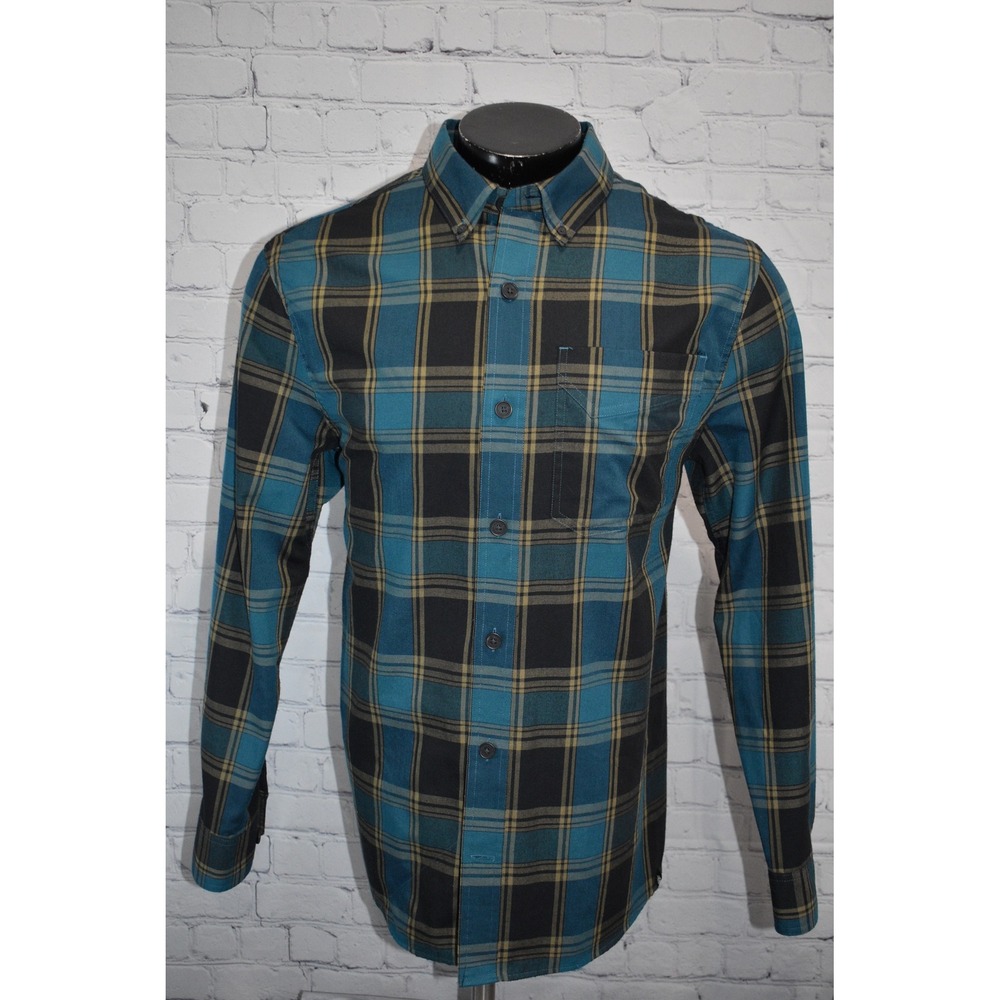 Duluth Alaskan Hardgear Shirt Mens Large Teal Plaid Wool Blend Untucked Flannel